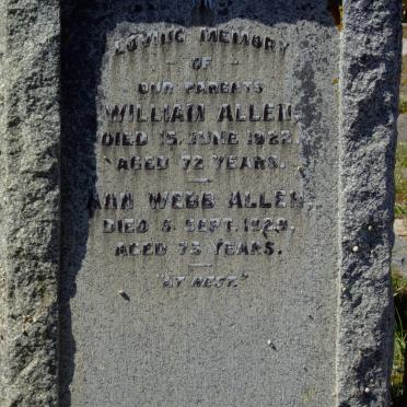 ALLEN William -1922 &amp; Ann Webb -1929