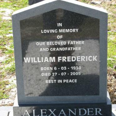ALEXANDER William Frederick 1930-2005
