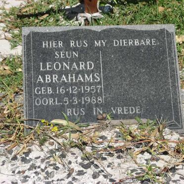 ABRAHAMS Leonard 1957-1988