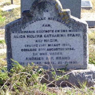 BRAND Andries N.P. 1887-195?8 &amp; Alida Helena Catharina HAGEM 1884-1954