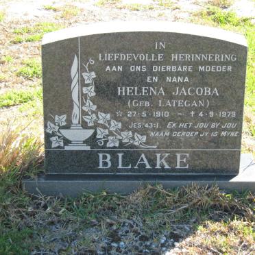 BLAKE Helena Jacoba nee LATEGAN 1910-1979