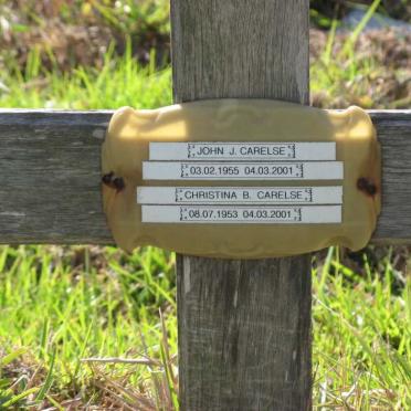 CARELSE John J. 1955-2001 &amp; Christina B. 1953-2001