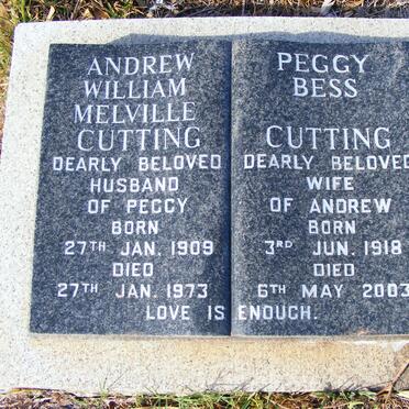 CUTTING Andrew William Melville 1909-1973 &amp; Peggy Bess 1918-2003