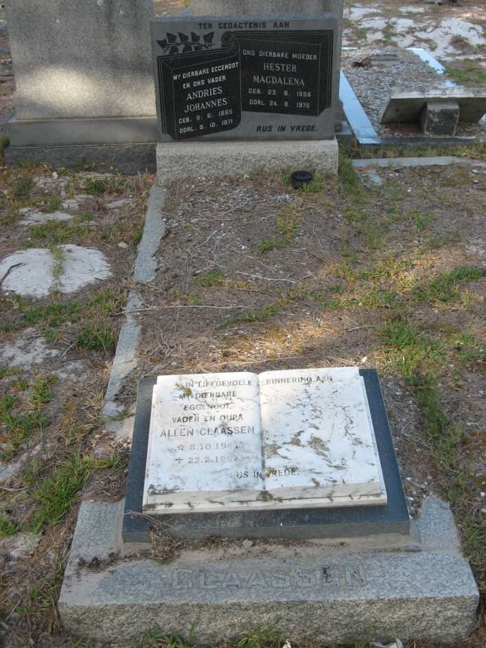 CLAASSEN Andries Johannes 1895-1971 &amp; Hester Magdalena 189?-1976 :: CLAASSEN Allen 194?-19??