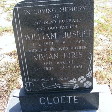 CLOETE William Joseph 1901-1969 &amp; Vivian Idris BARTIE 1904-1991