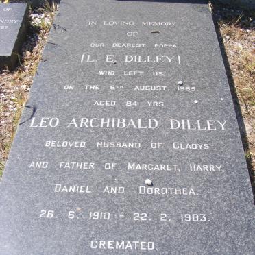 DILLEY L.E. -1965 &amp; Margaret Anne -1943 :: DILLEY Leo Archibald 1910-1983 :: HOUGHTON Emily -1944
