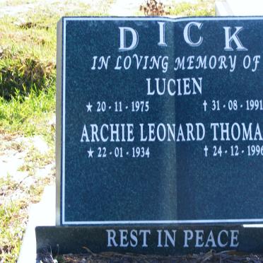DICK Archie Leonard Thomas 1934-1996 :: DICK Lucien 1975-1991