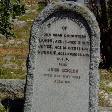 ECKLES John -1958 :: ECKLES Doris -1937 :: ECKLES Joyce -1938 :: ECKLES Gwennie -1938