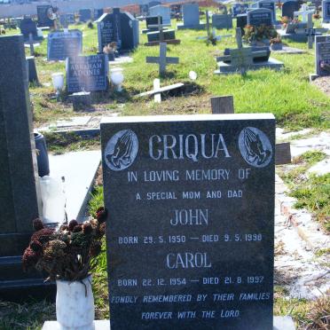 GRIQUA John 1950-1998 &amp; Carol 1954-1997