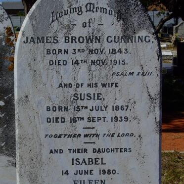 GUNNING James Brown 1843-1915 &amp; Susie 1867-1939