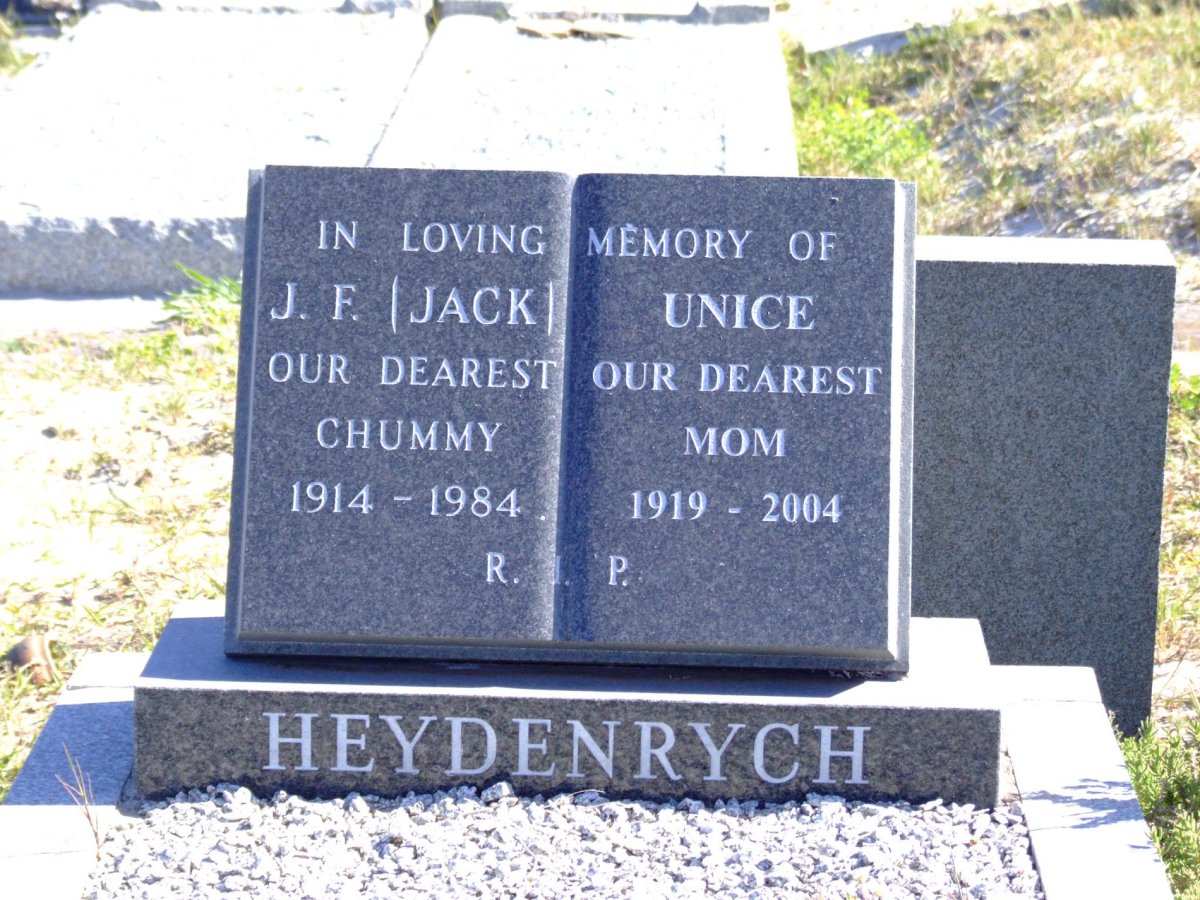 HEYDENRYCH J.F. 1914-1984 &amp; Unice 1919-2004