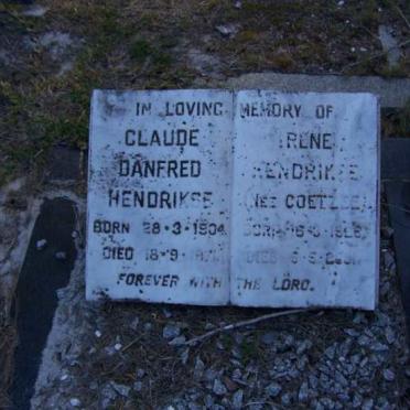 HENDRIKSE Claude Danfred 1904-197? &amp; Irene COETZEE 1916-20??