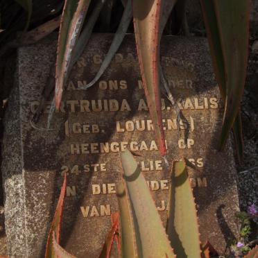 KALIS Gertruida A. nee LOURENS -1965