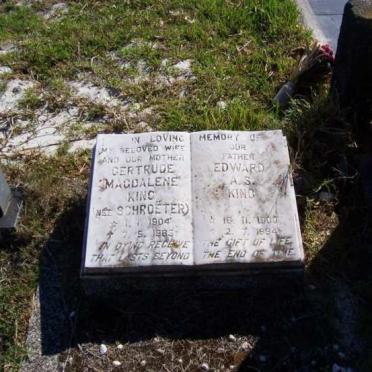 KING Edward A.S. 1900-1994 &amp; Gertrude Magdalene SCHROETER 1904-1985