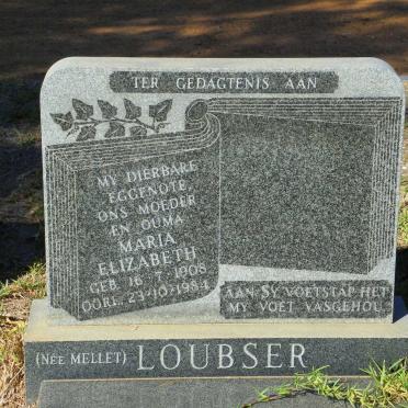 LOUBSER Maria Elizabeth nee MELLET 1908-1984