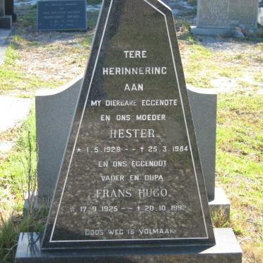 MOSTERT Frans Hugo 1925-1992 &amp; Hester 1929-1984
