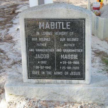 MABITLE Jacob 1902-1947 &amp; Maggie 1905-2000