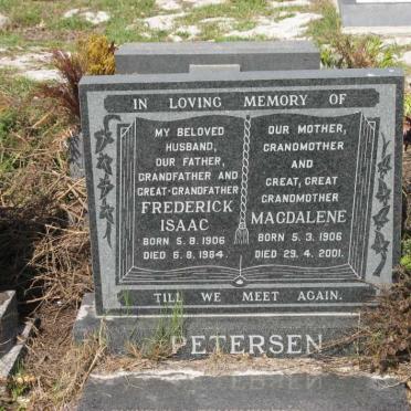 PETERSEN Frederick Isaac 1906-1984 &amp; Magdalene 1906-2001