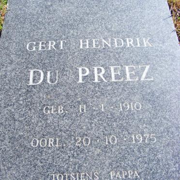 PREEZ Gert Hendrik, du 1910-1975