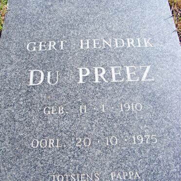 PREEZ Gert Hendrik, du 1910-1975