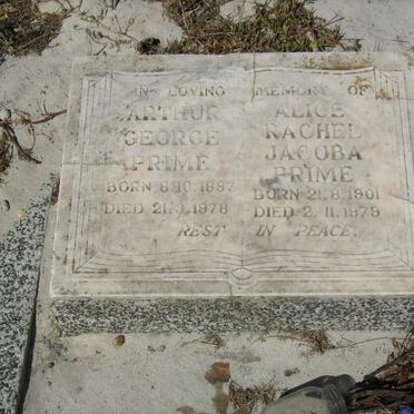 PRIME Arthur George 1897-1978 &amp; Alice Rachel Jacoba 1901-1979