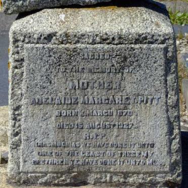 PITT Adelaide Margaret 1870-1927