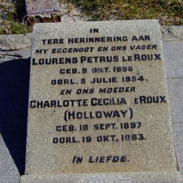 ROUX Lourens Petrus, le 1886-1954 &amp; Charlotte Cecilia HOLLOWAY 1897-1963