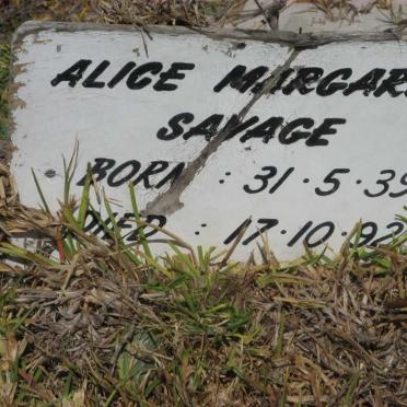 SAVAGE Alice Margaret 1939-1992