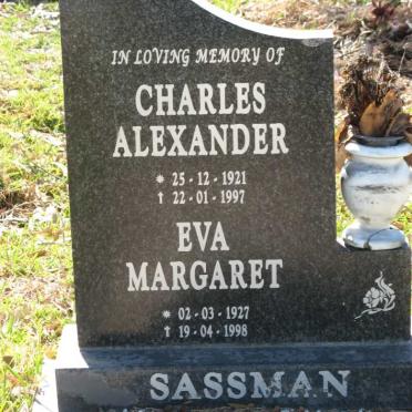 SASSMAN Charles Alexander 1921-1997 &amp; Eva Margaret 1927-1998