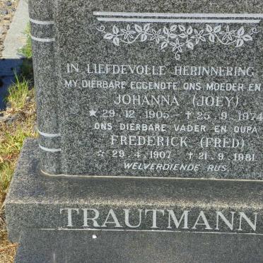 TRAUTMANN Frederick 1907-1981 &amp; Johanna 1905-1974