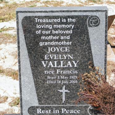 VALLAY Joyce Evelyn nee FRANCIS 1929-2001