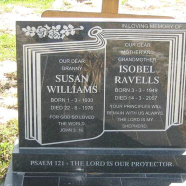 WILLIAMS Susan 1930-1976 :: RAVELLS Isobel 1949-2007