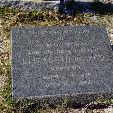 WET Elizabeth, de nee FOX 1896-1963