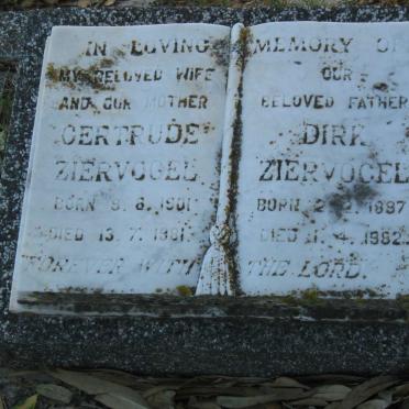 ZIERVOGEL Dirk 1897-1982 &amp; Gertrude 1901-1981