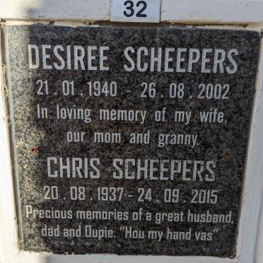 SCHEEPERS Chris 1937-2015 &amp; Desiree 1940-2002