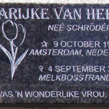HEERDEN Marijke, van nee SCHRÖDER 1940-2004