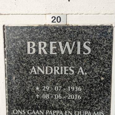 BREWIS Andries A. 1936-2016