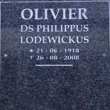 OLIVIER Philippus Lodewickus 1918-2008