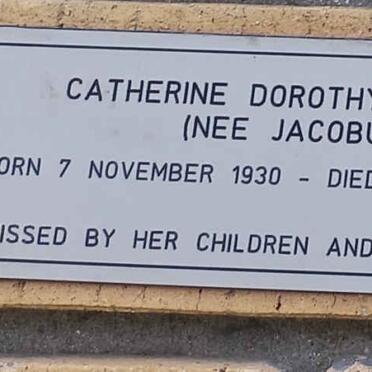 GOODALL Catherine Dorothy nee JACOBUS 1930-2010
