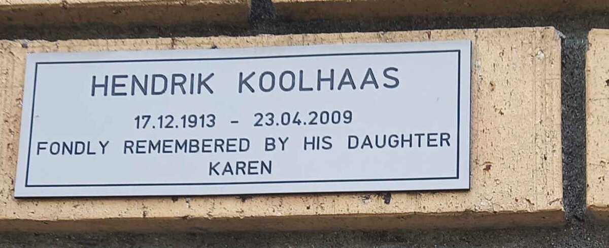 KOOLHAAS Hendrik 1913-2009