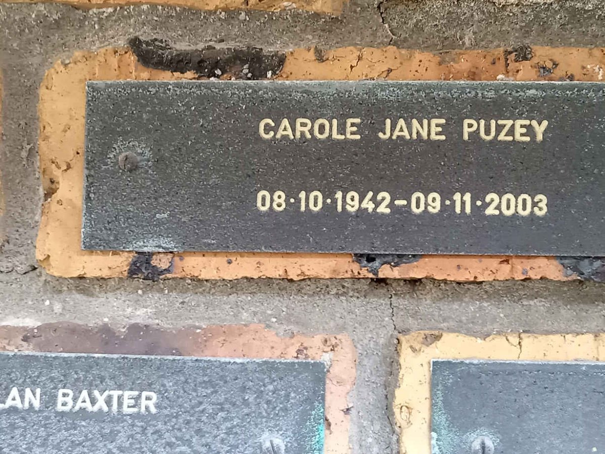 PUZEY Carole Jane 1942-2003