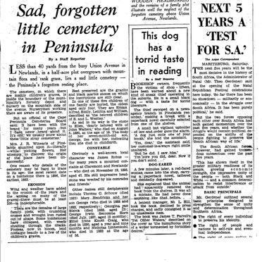 2. Cape Argus newspaper clipping 1966