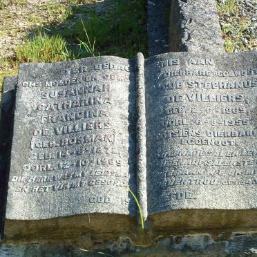 VILLIERS Jacob Stephanus, de 1869-1955 &amp; Susannah Catharina Francina BOSMAN 1872-1969