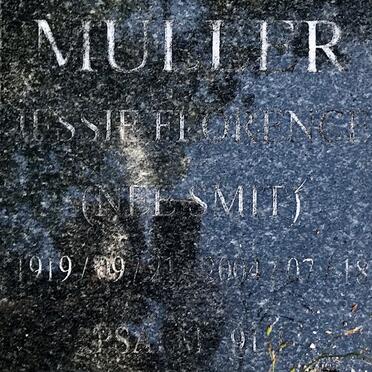 MULLER Jessie Florence nee SMIT 1919-2004