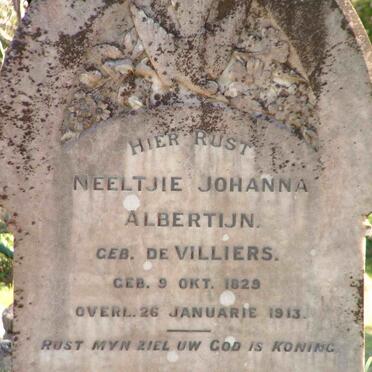ALBERTIJN Neeltjie Johanna nee DE VILLIERS 1829 -1913