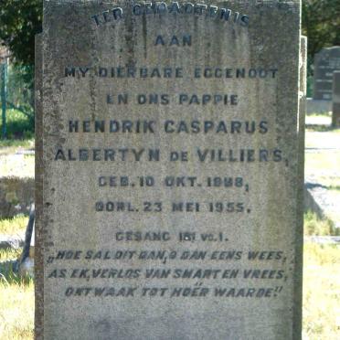VILLIERS Hendrik Casparus Albertyn, de 1888-1955
