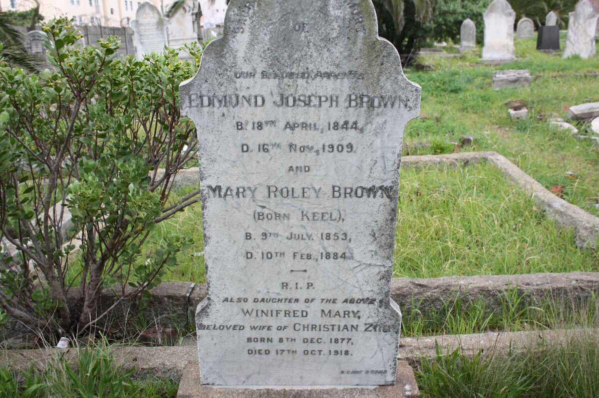 BROWN Edmund Joseph 1844-1909 &amp; Mary Roley KEEL 1853-1884 :: ZINN Winifred Mary 1877-1918