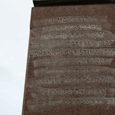 BAM Mariana Sophia Antoinette -1900 :: BAM Johanna Christina -1907 :: BAM Maria Margaritha Elizabeth -1915