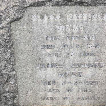 WEST James Edward -1929 &amp;  Clara ? ENDLEY -19??