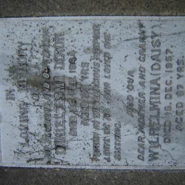 DIXON Daniel Esma -1944 &amp; Wilhelmina -1957